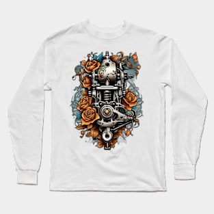 tattoo machine whit flowers Long Sleeve T-Shirt